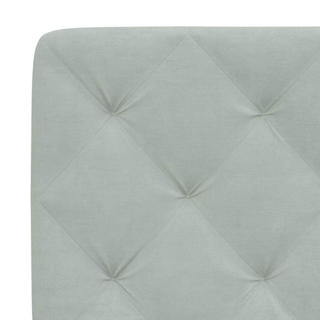 Bettgestell mit LED ohne Matratze Hellgrau 140x200 cm Samt