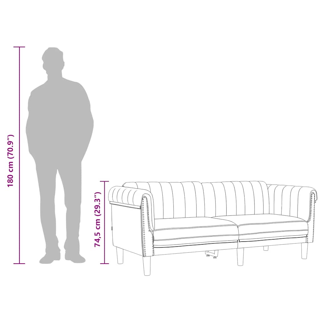 Sofa 3-Sitzer Weinrot Samt