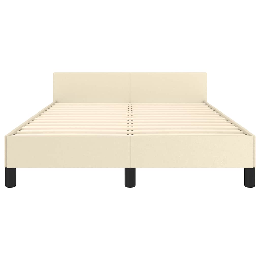 Bettgestell ohne Matratze Creme 120x190 cm Kunstleder