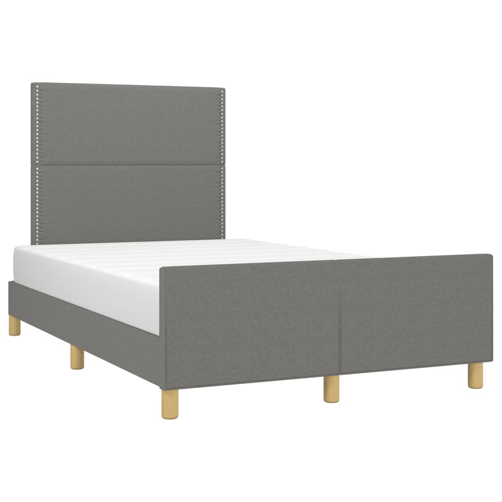 Bettgestell ohne Matratze Dunkelgrau 120x190 cm Stoff