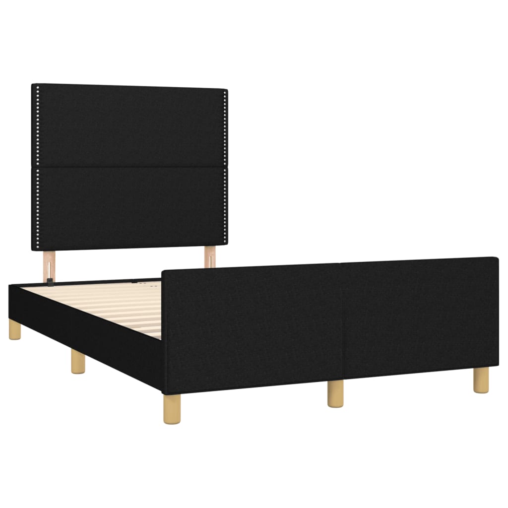 Bettgestell ohne Matratze Schwarz 120x190 cm Stoff