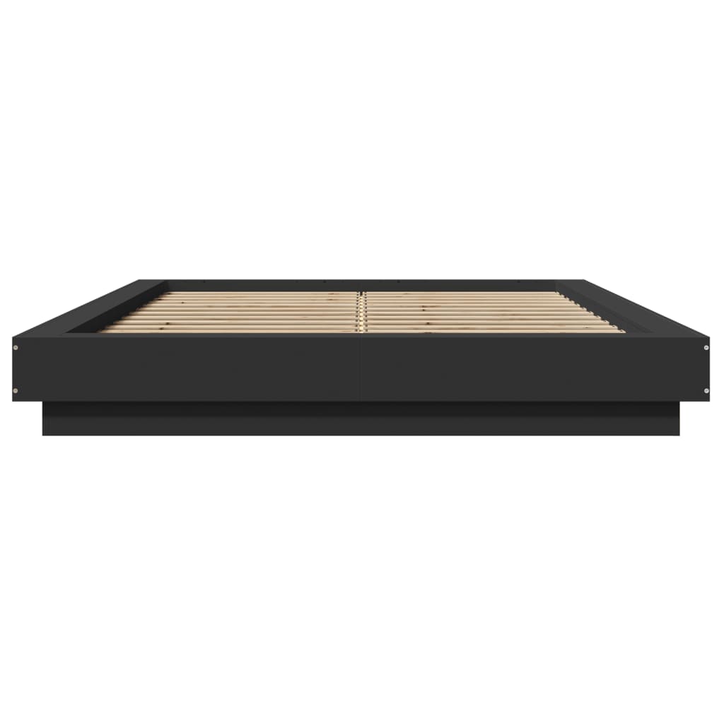 Bettgestell mit LED Schwarz 120x200 cm Holzwerkstoff