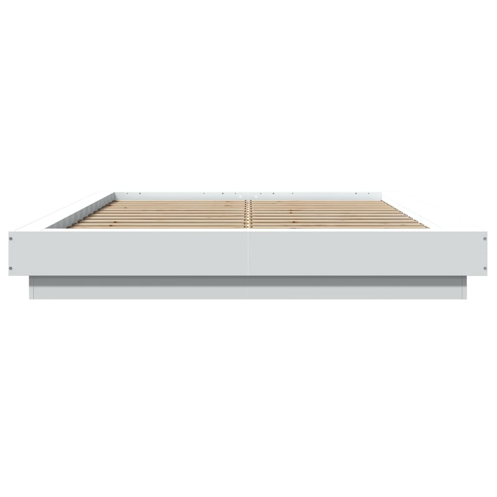 Bettgestell mit LED Weiß 120x190 cm Holzwerkstoff