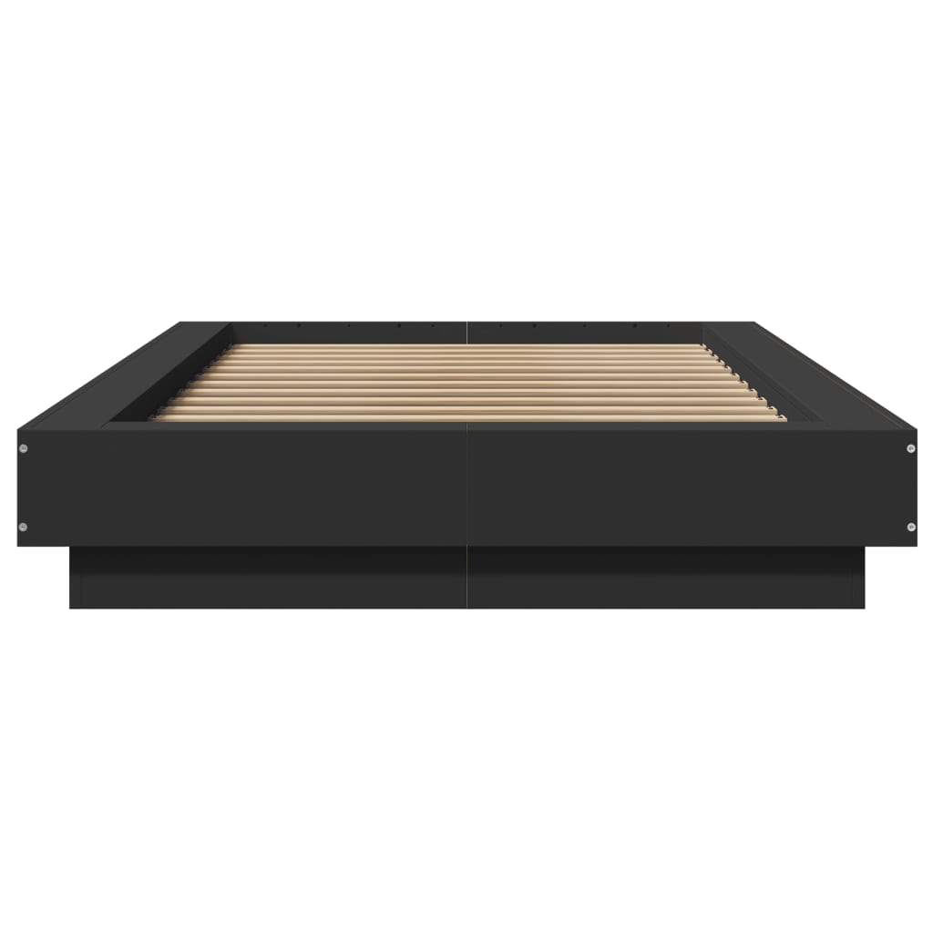 Bettgestell mit LED Schwarz 75x190 cm Holzwerkstoff