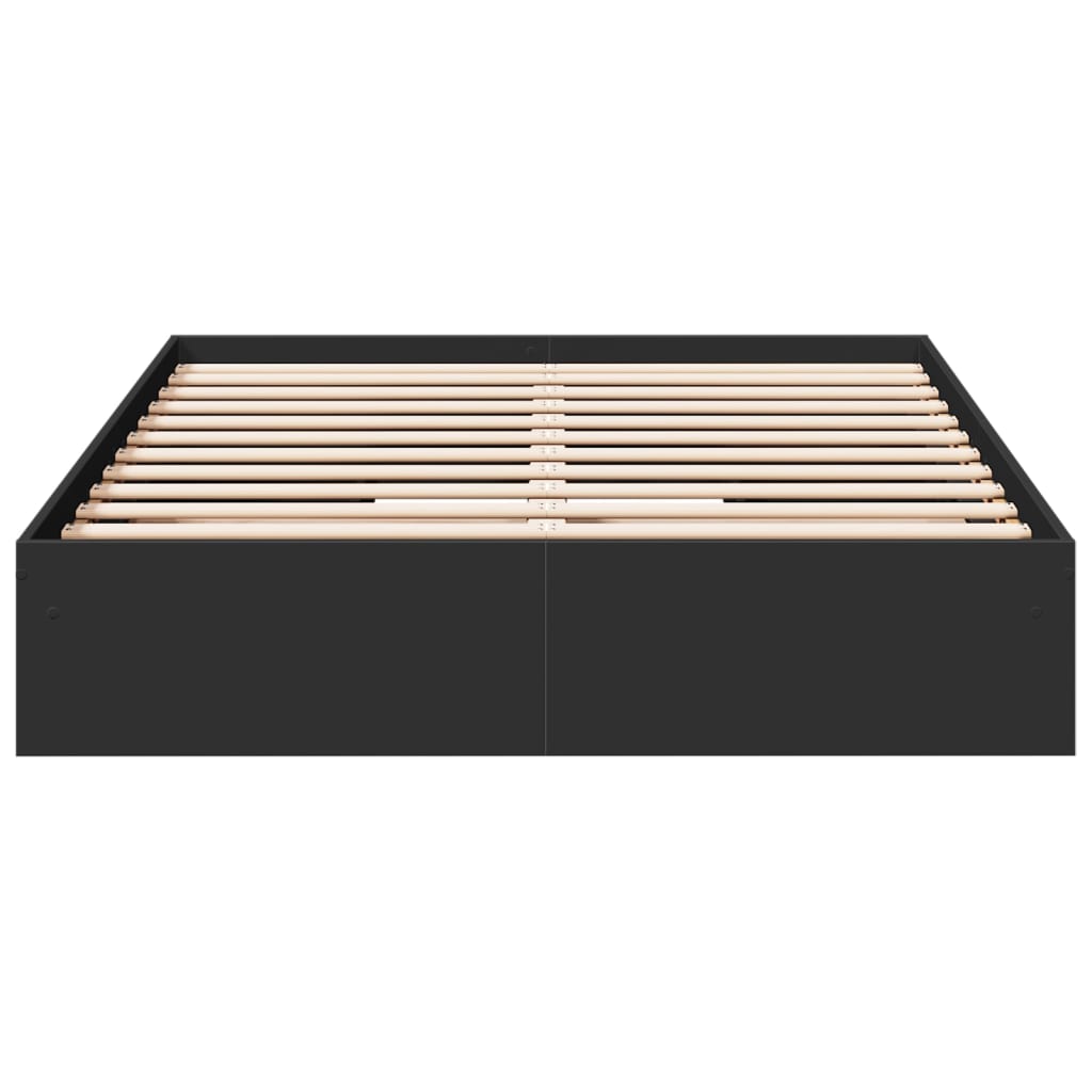 Bettgestell mit Schubladen Schwarz 135x190 cm Holzwerkstoff