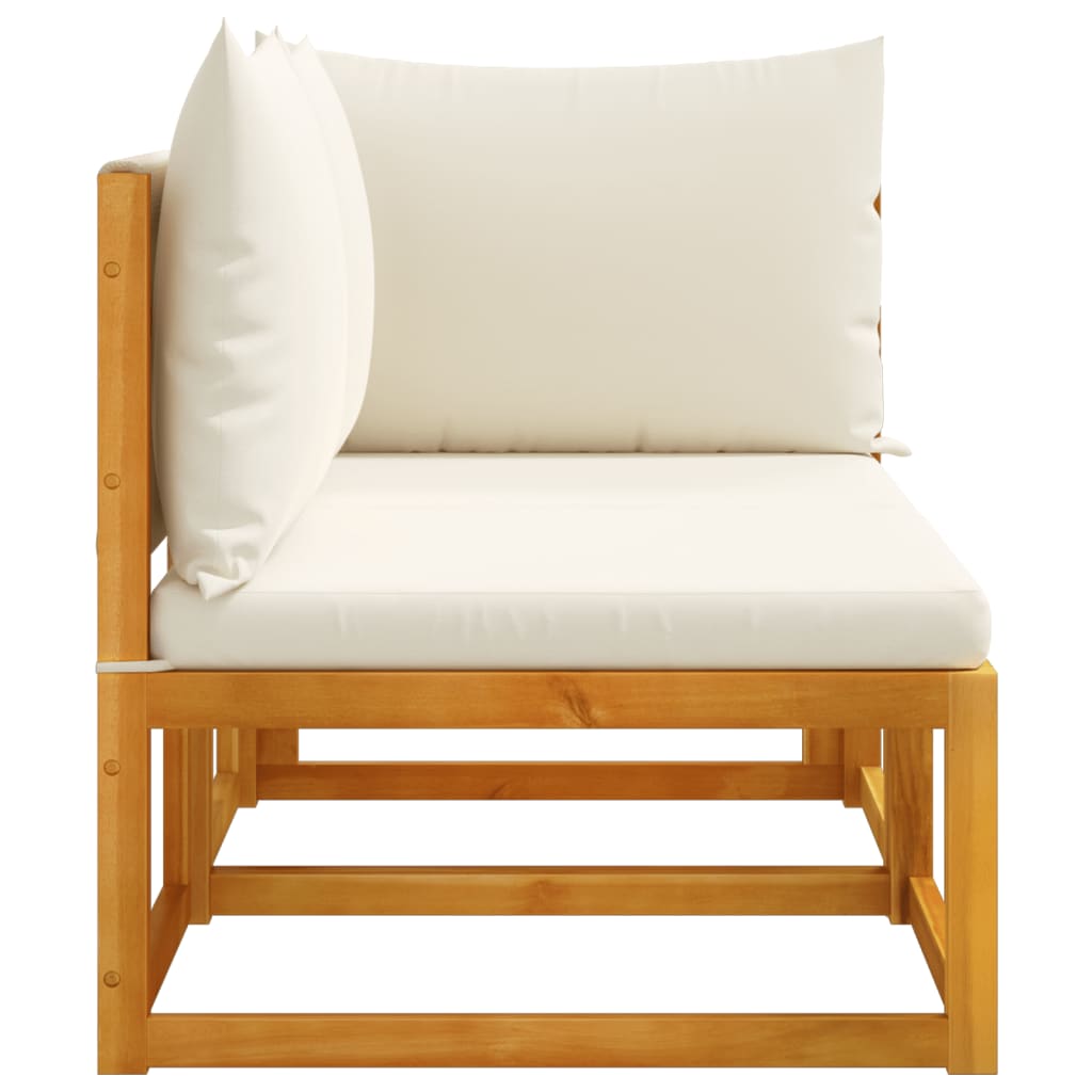 Gartensofa mit Kissen 2-Sitzer Holz Akazie & Seil