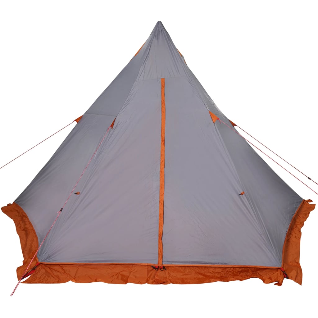 Tipi-Familienzelt 6 Personen Grau und Orange Wasserdicht