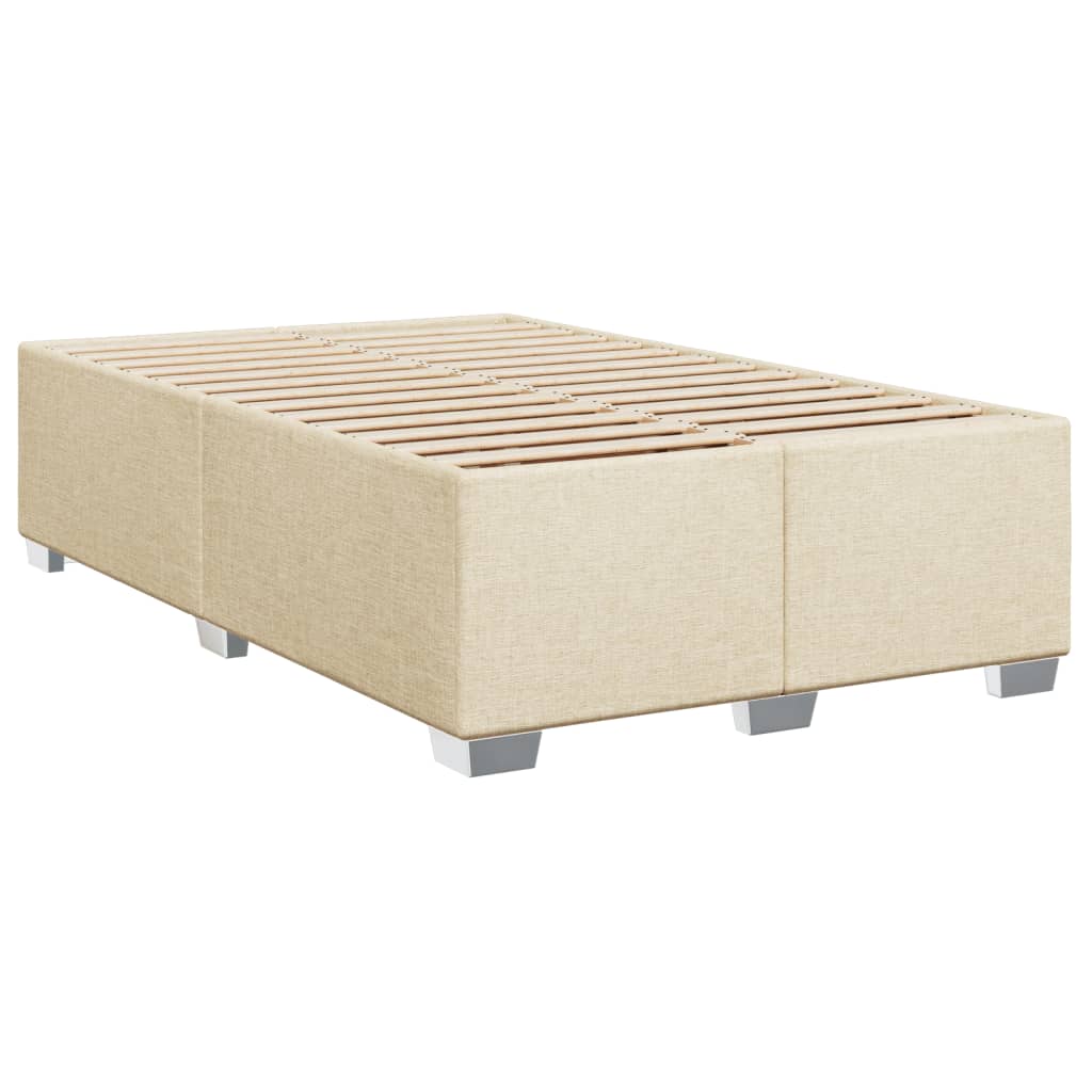 Bettgestell ohne Matratze Creme 120x190 cm Stoff