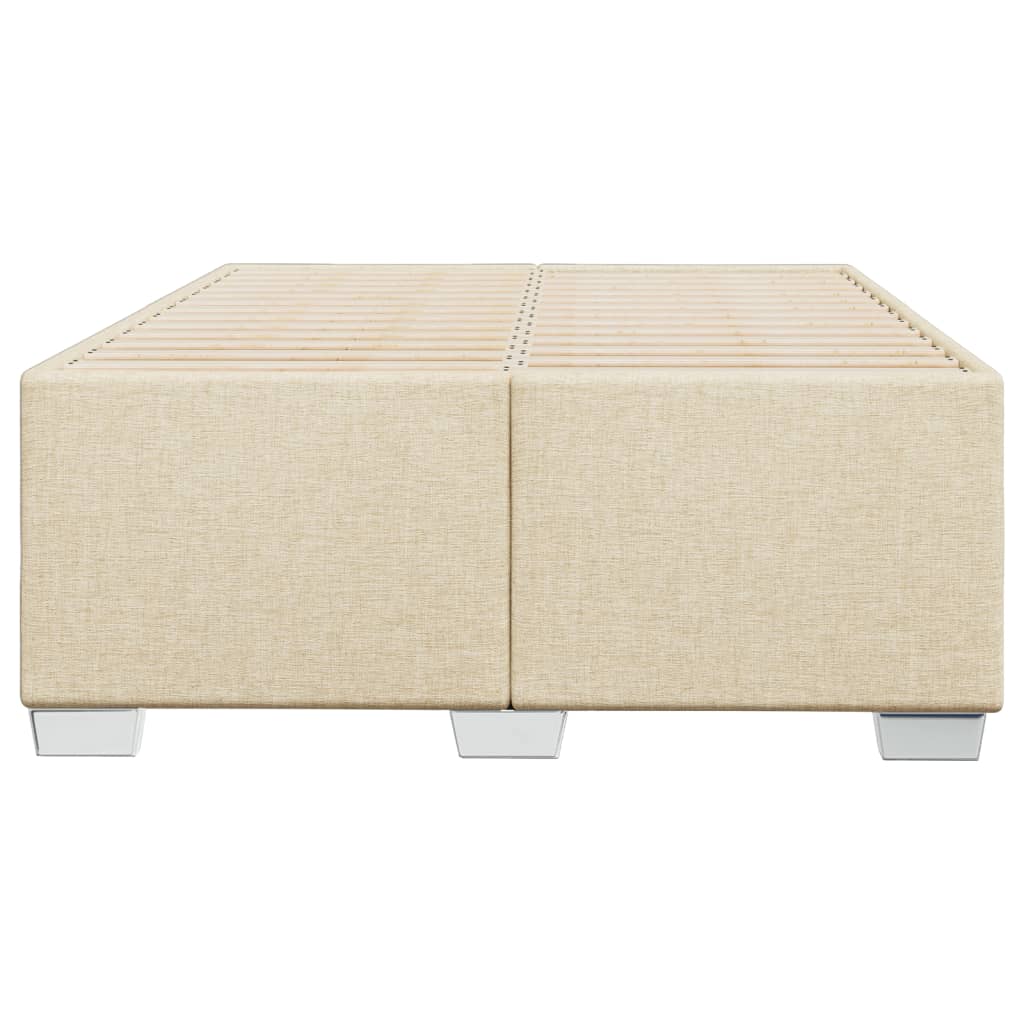 Bettgestell ohne Matratze Creme 120x190 cm Stoff