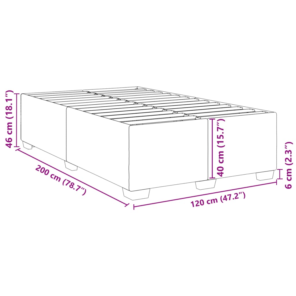 Bettgestell ohne Matratze Schwarz 120x200 cm Stoff
