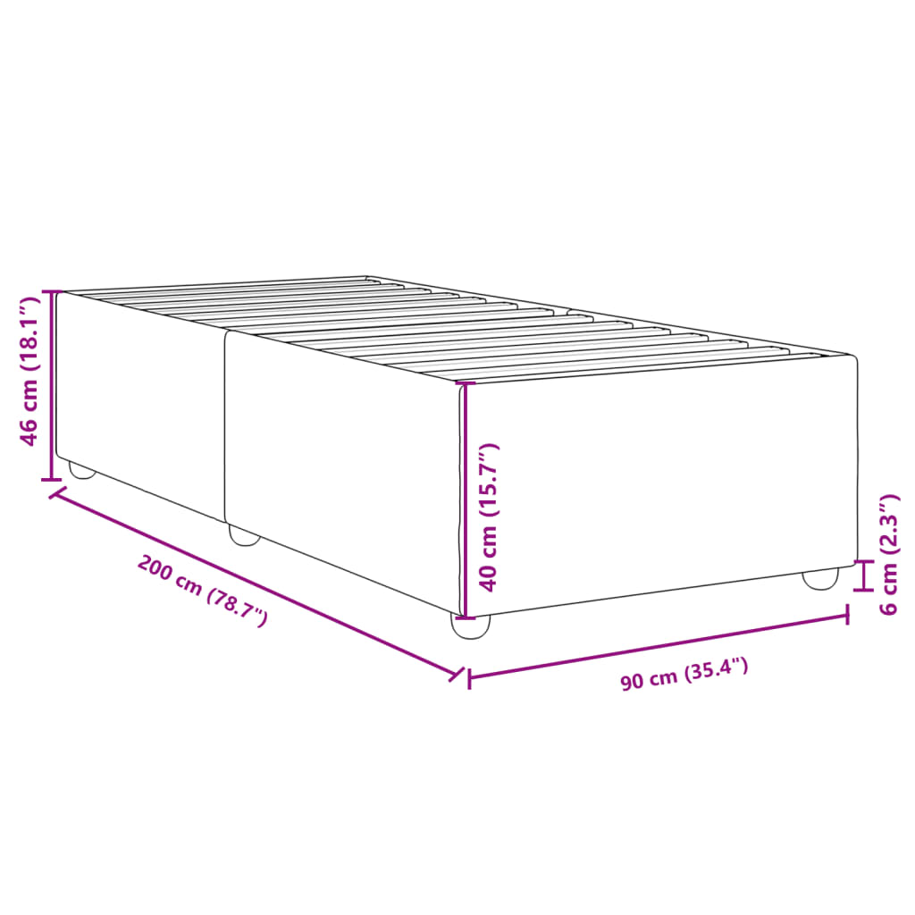 Bettgestell ohne Matratze Taupe 90x200 cm Stoff