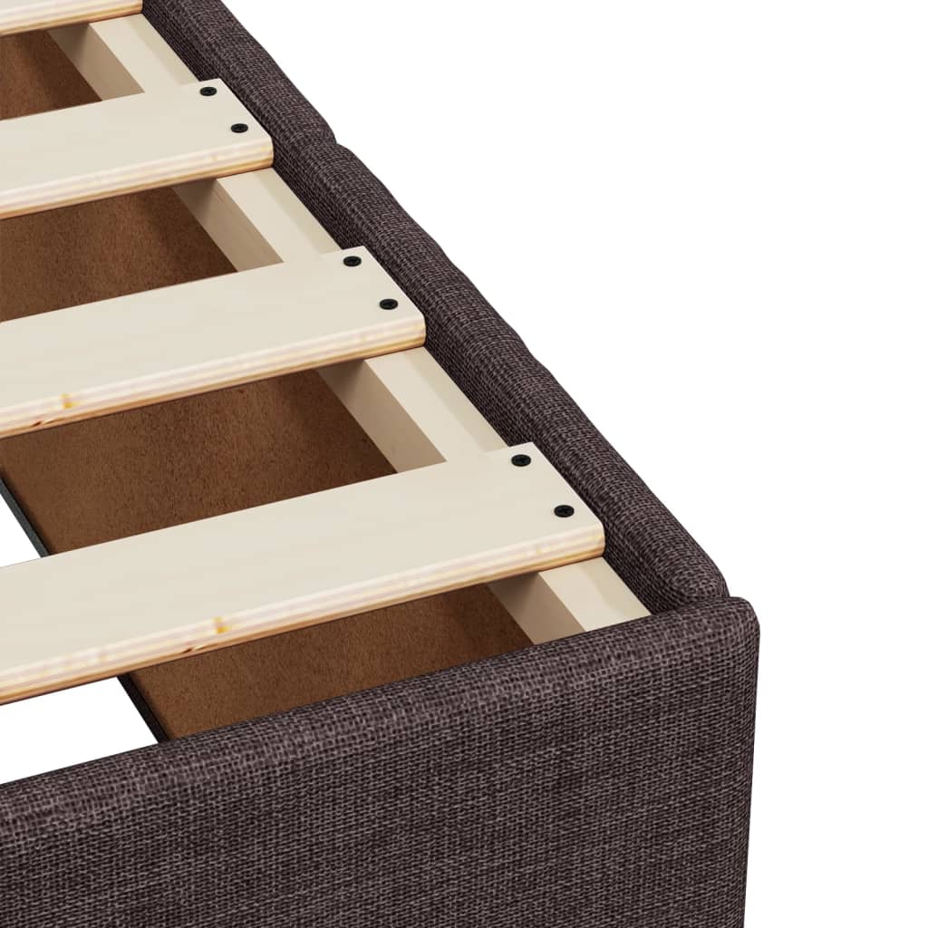 Bettgestell ohne Matratze Dunkelbraun 90x190 cm Stoff