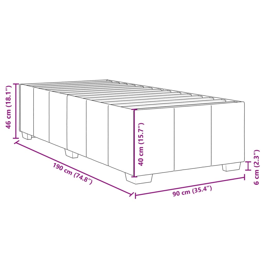 Bettgestell ohne Matratze Taupe 90x190 cm Stoff