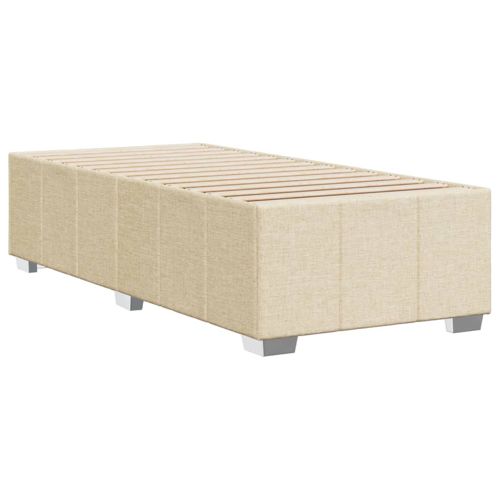 Bettgestell ohne Matratze Creme 90x200 cm Stoff