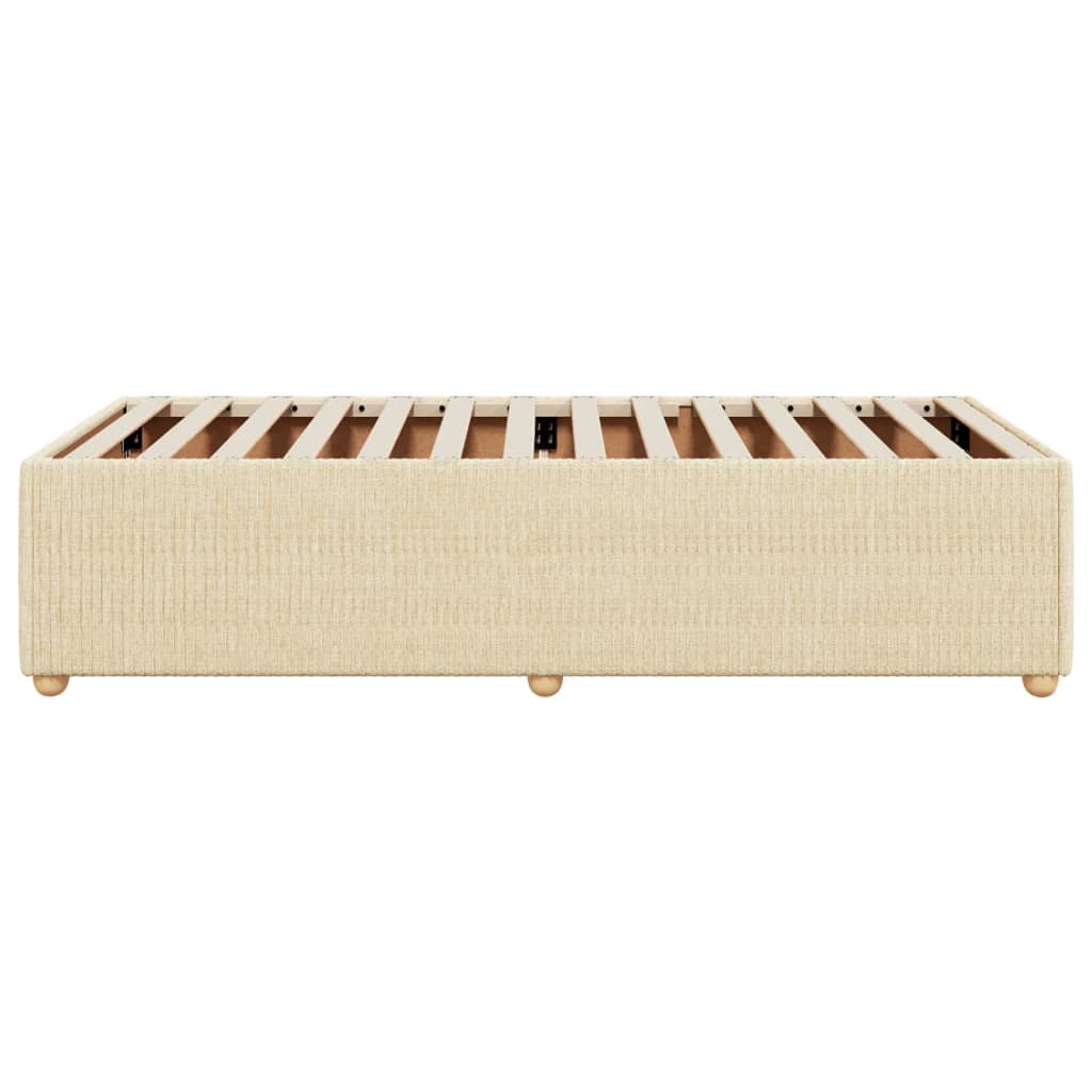 Bettgestell ohne Matratze Creme 90x200 cm Stoff