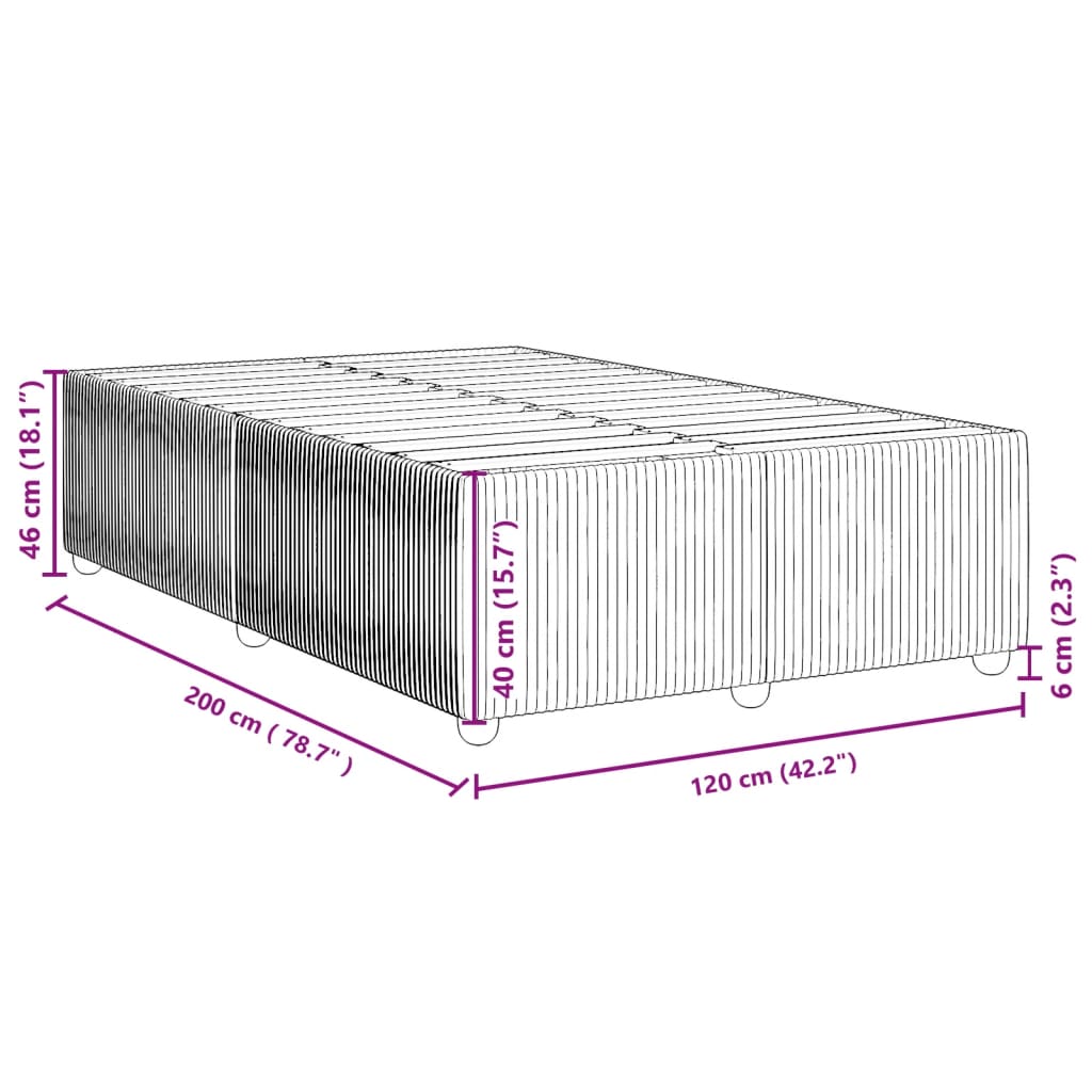 Bettgestell ohne Matratze Creme 120x200 cm Stoff