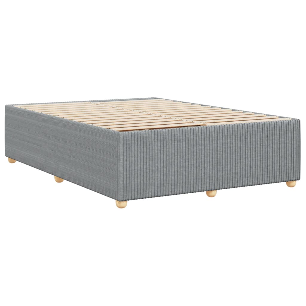 Bettgestell ohne Matratze Hellgrau 140x190 cm Stoff