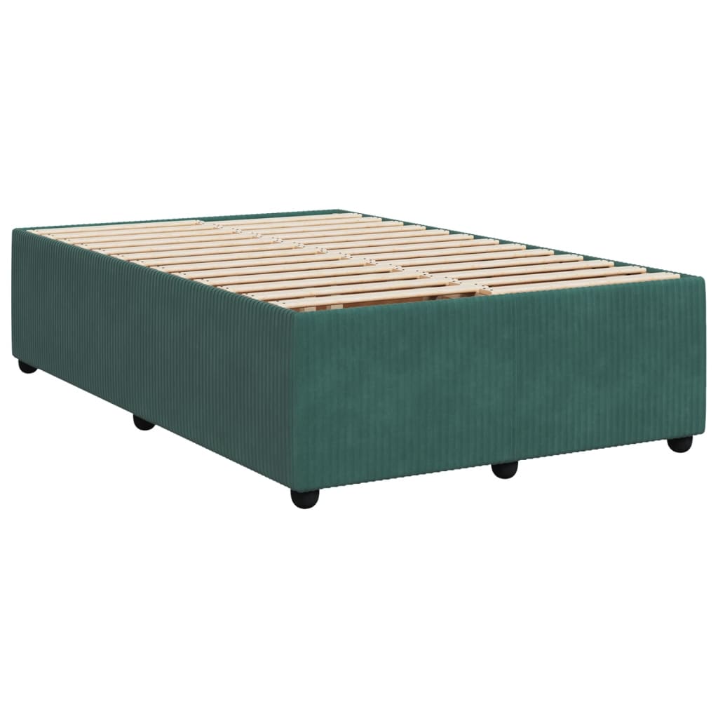 Bettgestell ohne Matratze Dunkelgrün 120x190 cm Samt