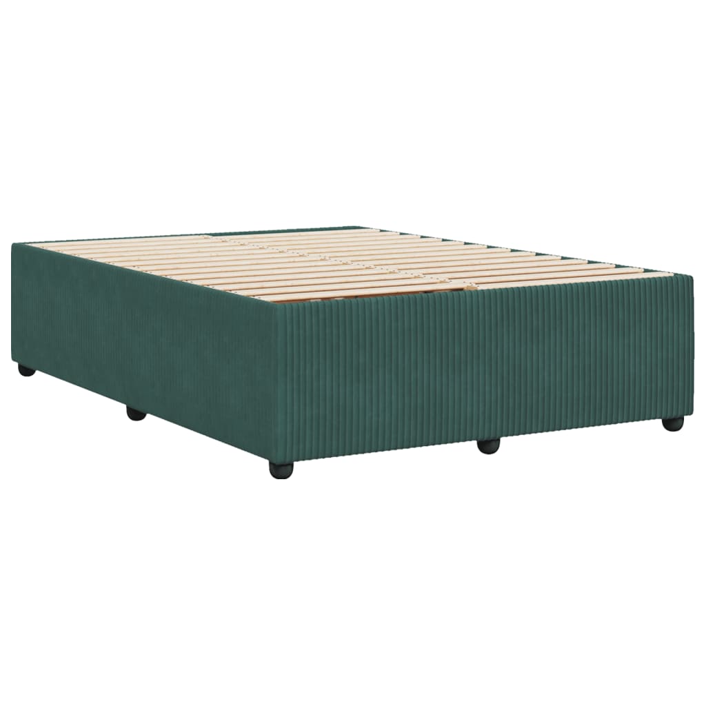 Bettgestell ohne Matratze Dunkelgrün 140x190 cm Samt