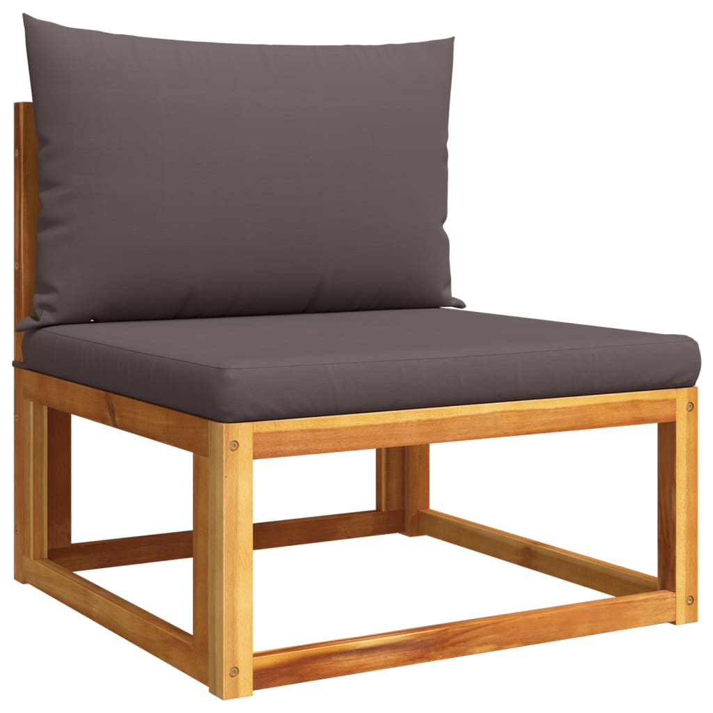 11-tlg. Gartensofa-Set mit Kissen Holz Akazie & Seil