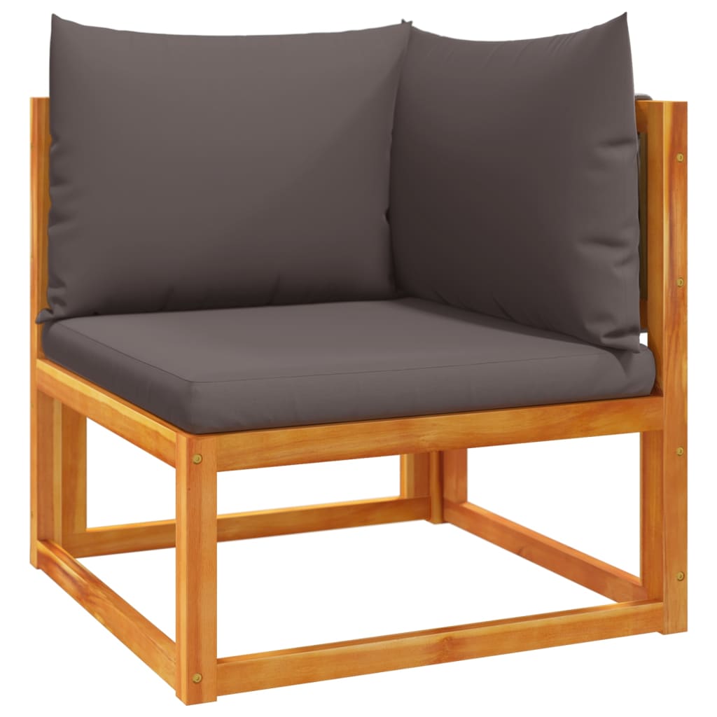 7-tlg. Gartensofa-Set mit Kissen Holz Akazie & Seil
