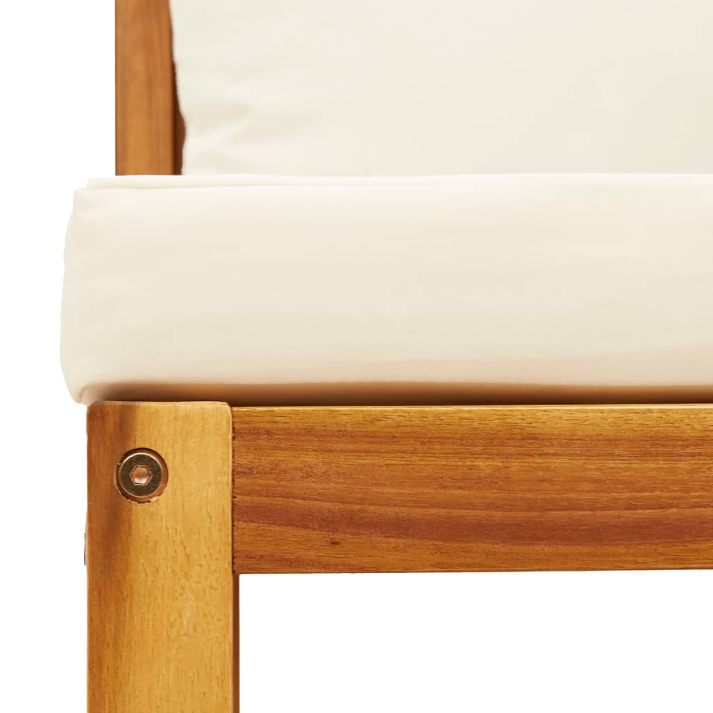 10-tlg. Gartensofa-Set mit Kissen Holz Akazie & Rattan