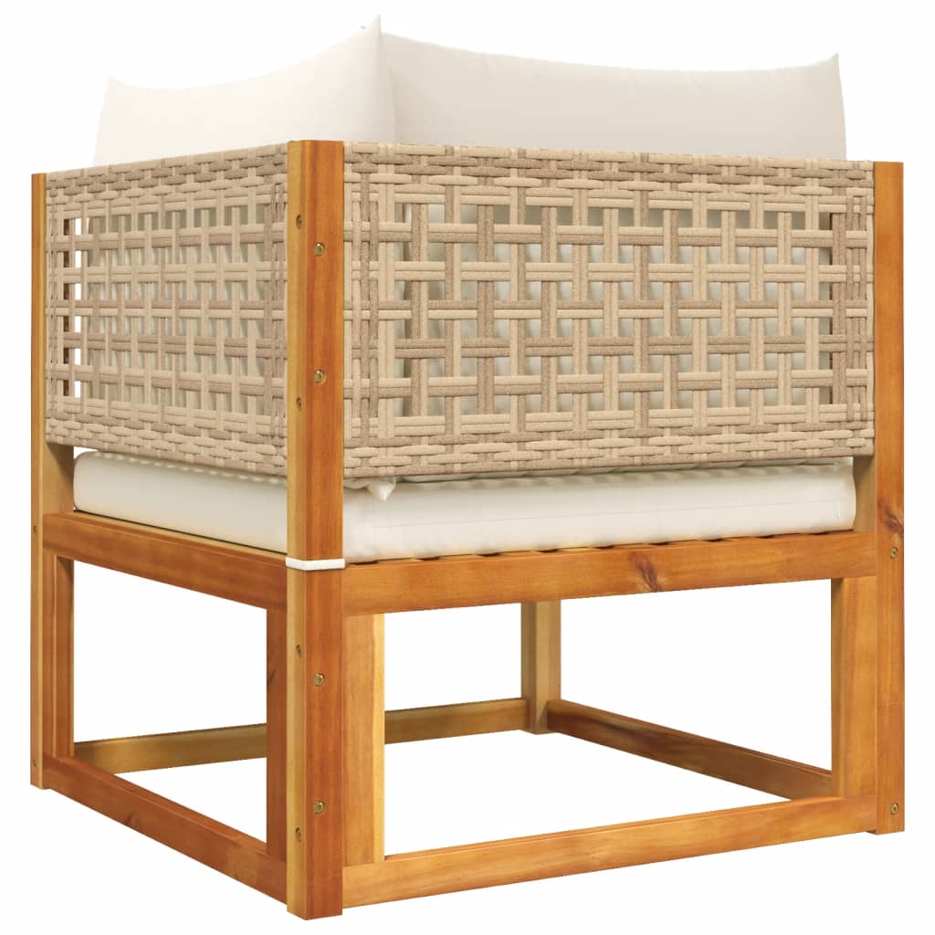 Gartensofas-Ecke mit Kissen 2 Stk. Holz Akazie & Rattan
