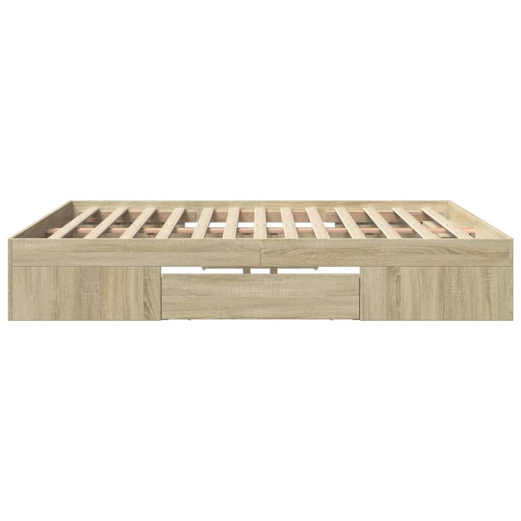 Bettgestell ohne Matratze Sonoma-Eiche 180x200 cm Holzwerkstoff