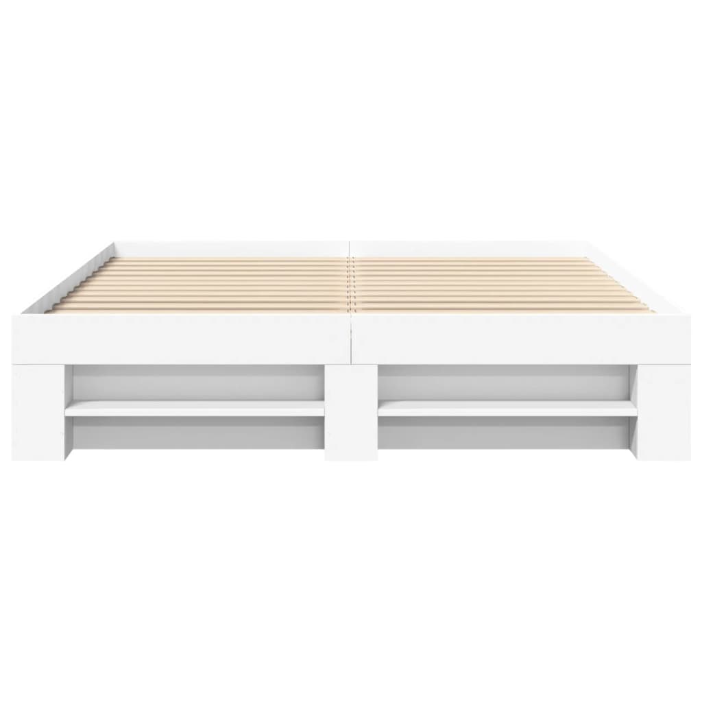 Bettgestell ohne Matratze Weiß 160x200 cm Holzwerkstoff