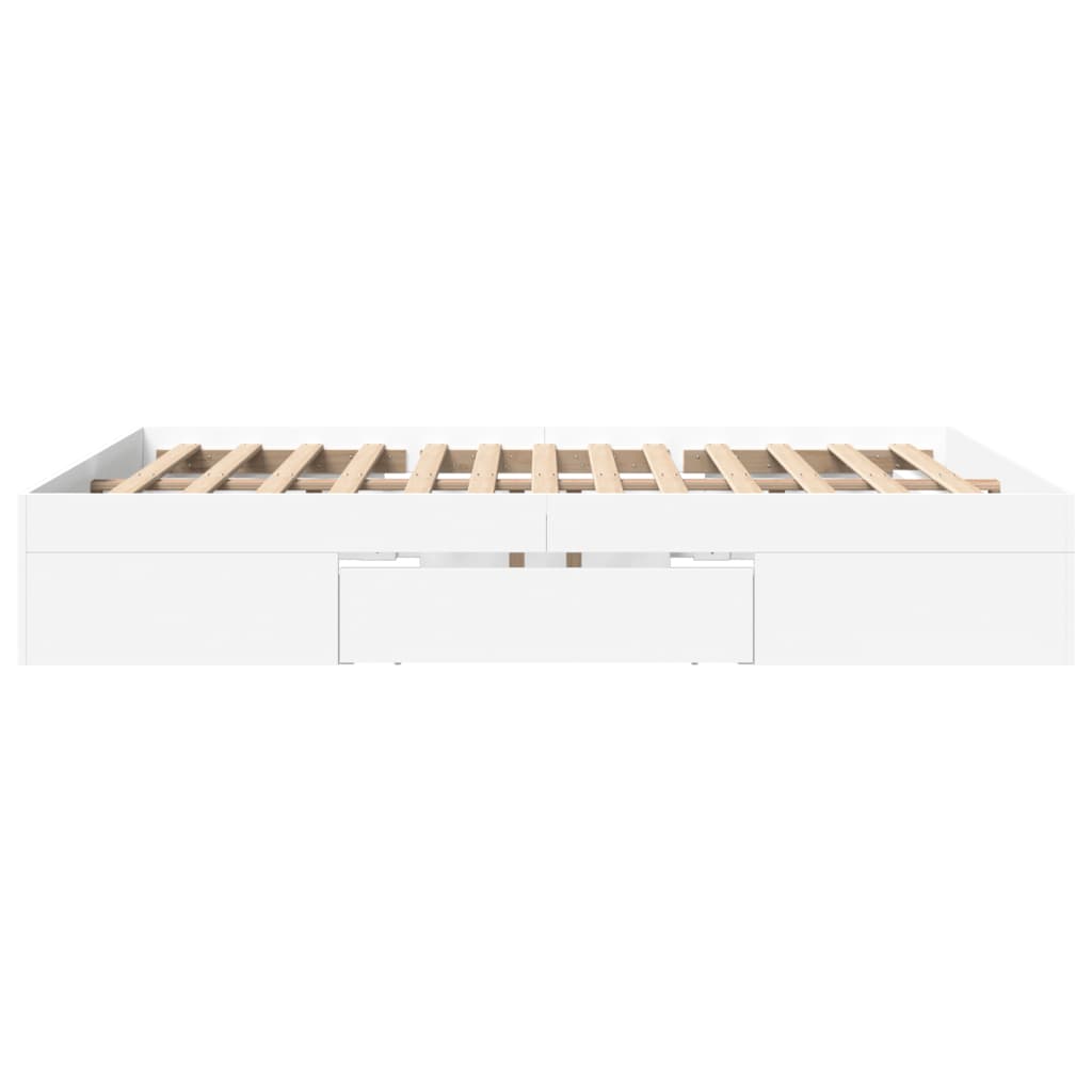 Bettgestell ohne Matratze Weiß 160x200 cm Holzwerkstoff