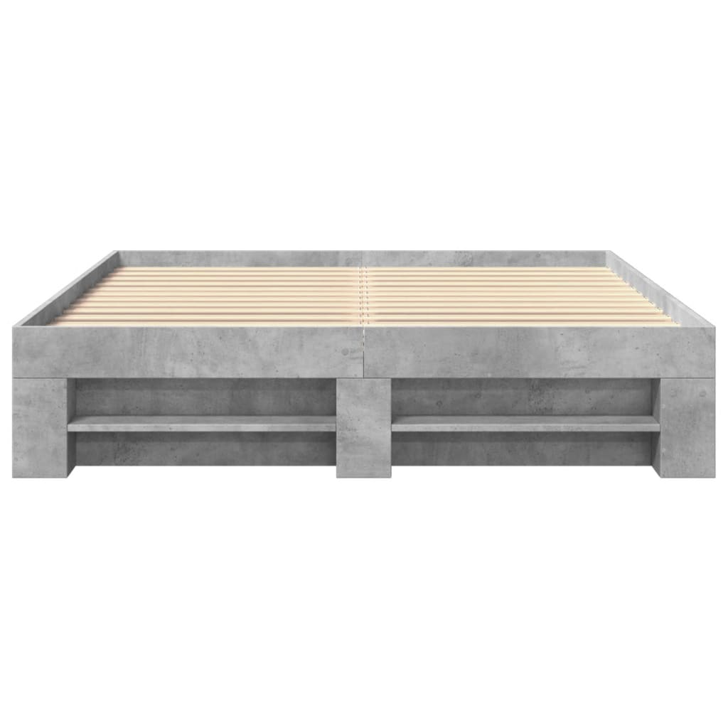 Bettgestell ohne Matratze Betongrau 160x200 cm Holzwerkstoff