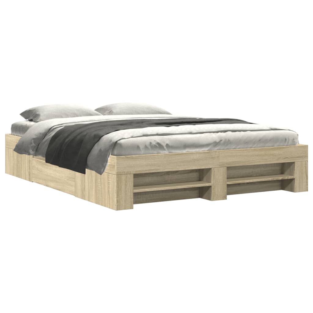 Bettgestell ohne Matratze Sonoma-Eiche 150x200 cm Holzwerkstoff