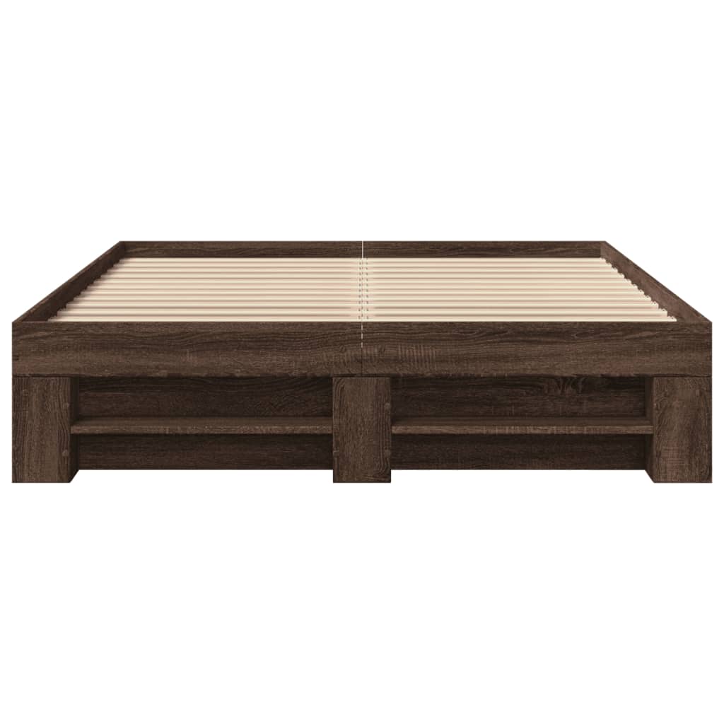 Bettgestell ohne Matratze Braun Eiche 140x190 cm Holzwerkstoff