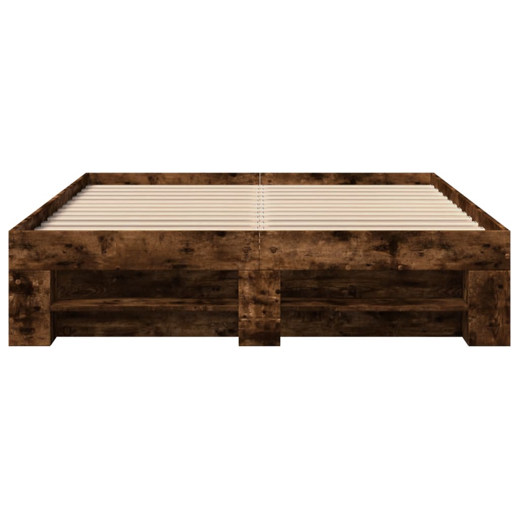 Bettgestell Räuchereiche 135x190 cm Holzwerkstoff