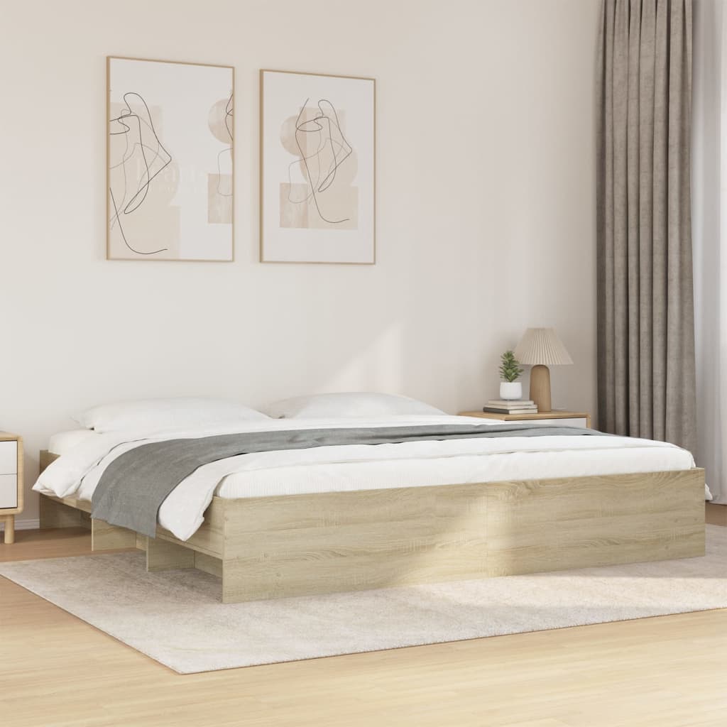 Bettgestell ohne Matratze Sonoma-Eiche 180x200 cm Holzwerkstoff