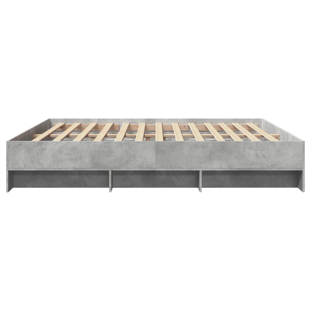 Bettgestell ohne Matratze Betongrau 180x200 cm Holzwerkstoff