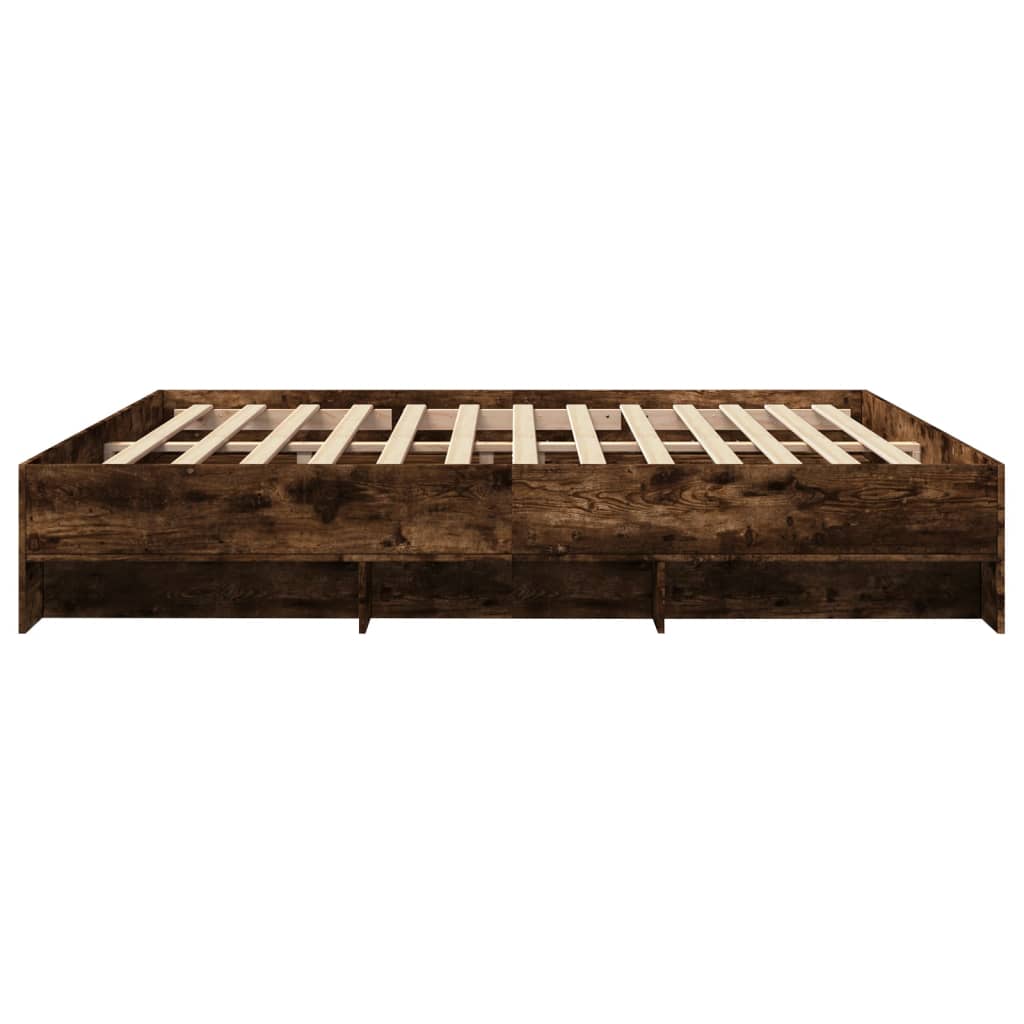 Bettgestell ohne Matratze Räuchereiche 180x200 cm Holzwerkstoff