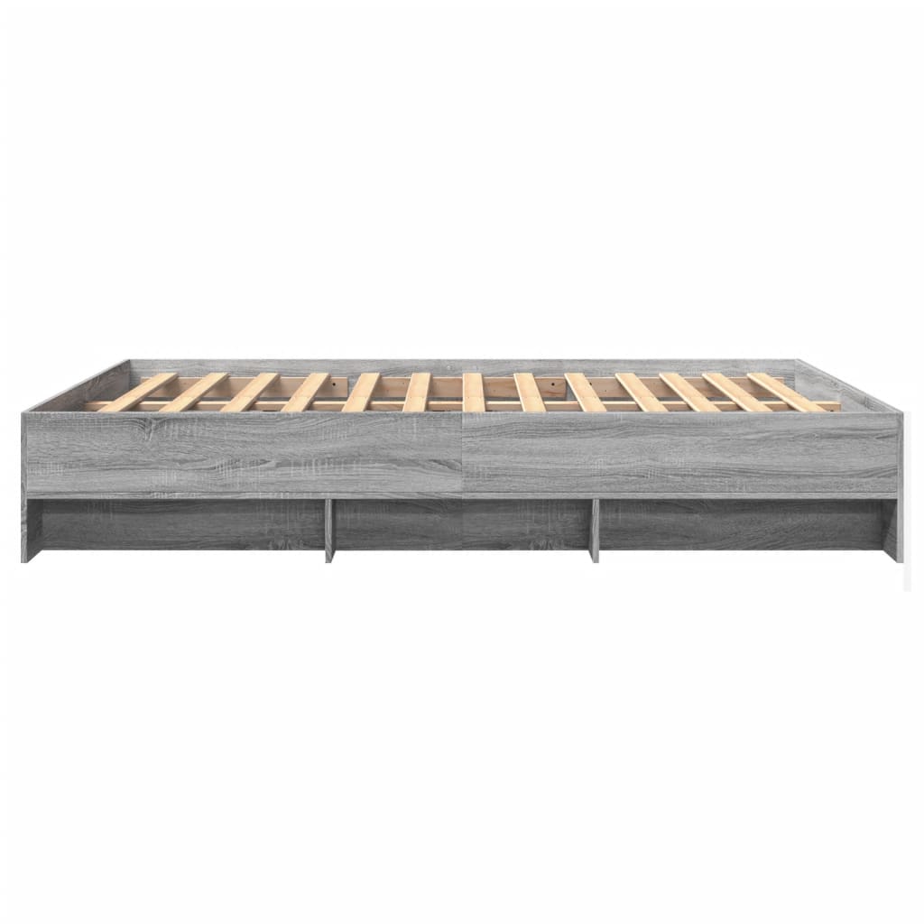 Bettgestell ohne Matratze Grau Sonoma 160x200 cm Holzwerkstoff