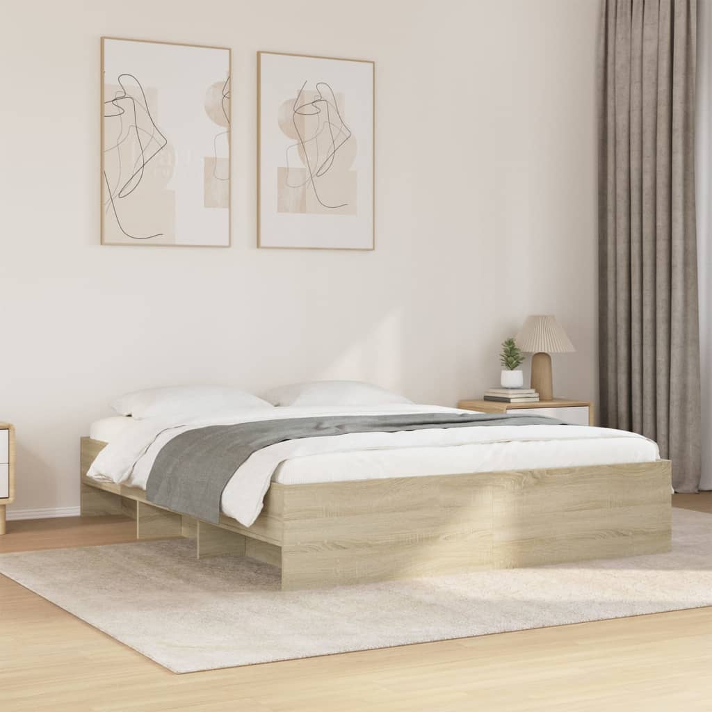 Bettgestell ohne Matratze Sonoma-Eiche 150x200 cm Holzwerkstoff