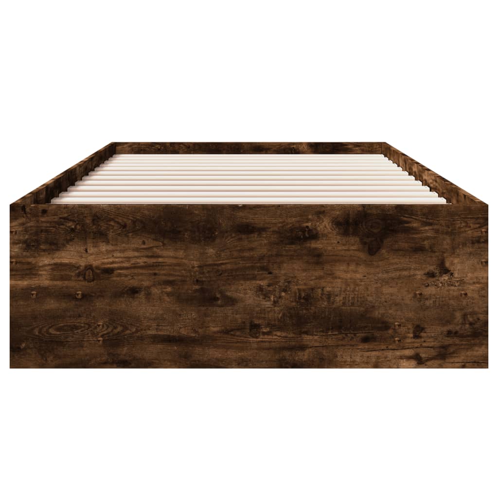 Bettgestell ohne Matratze Räuchereiche 90x190 cm Holzwerkstoff
