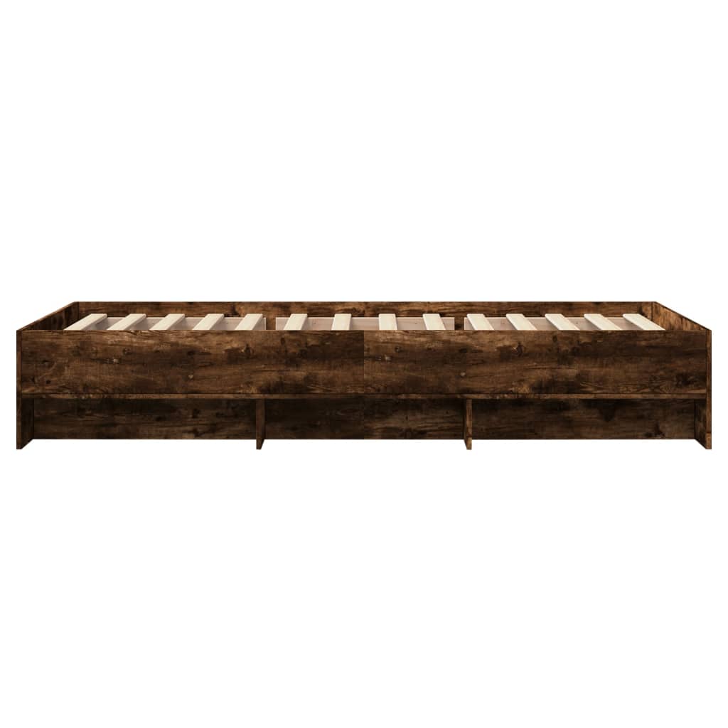 Bettgestell ohne Matratze Räuchereiche 75x190 cm Holzwerkstoff