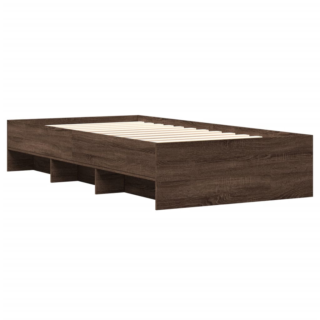 Bettgestell ohne Matratze Braun Eiche 75x190 cm Holzwerkstoff
