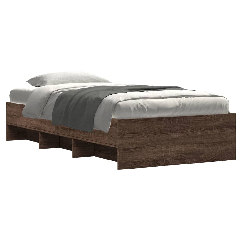 Bettgestell ohne Matratze Braun Eiche 75x190 cm Holzwerkstoff