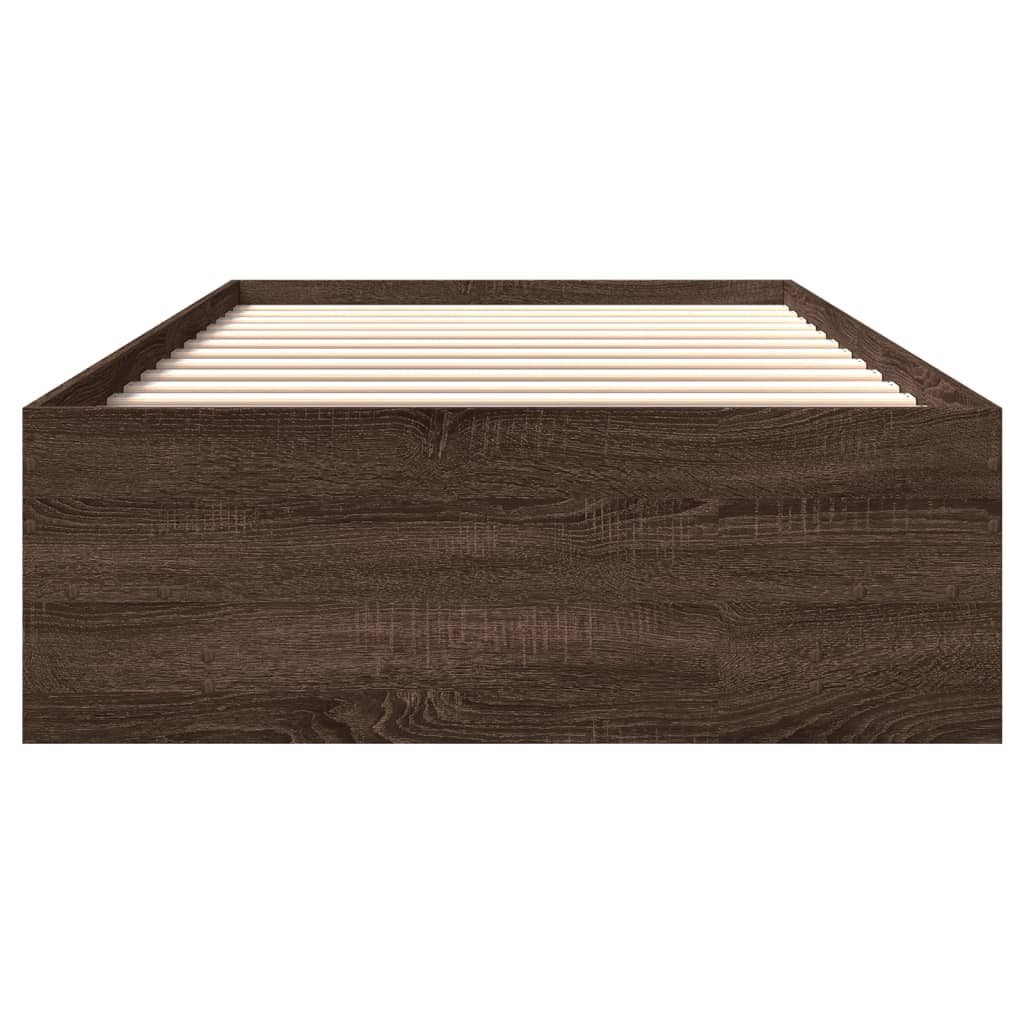 Bettgestell ohne Matratze Braun Eiche 75x190 cm Holzwerkstoff