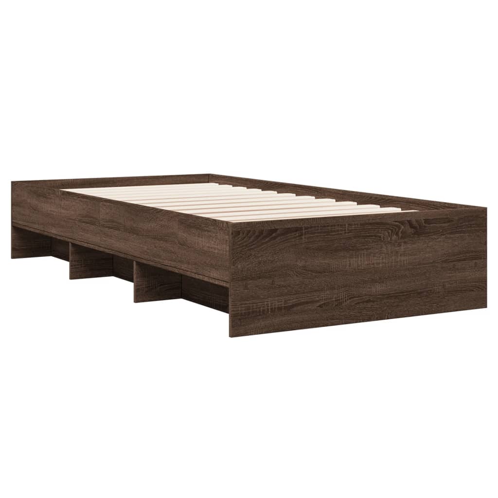 Bettgestell ohne Matratze Braun Eiche 75x190 cm Holzwerkstoff