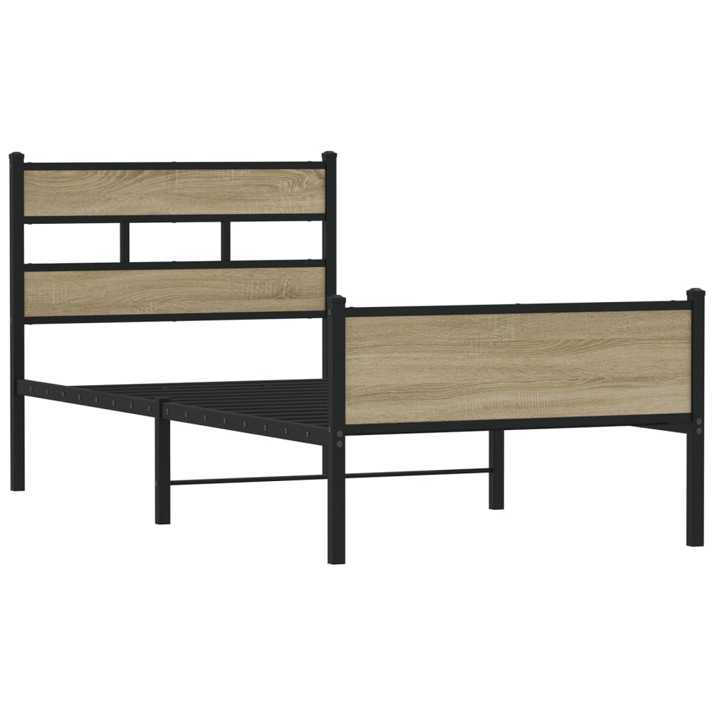 Bettgestell ohne Matratze Sonoma-Eiche 107x200 cm Holzwerkstoff