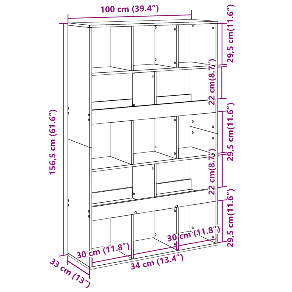 Raumteiler Schwarz 100x33x156,5 cm Holzwerkstoff