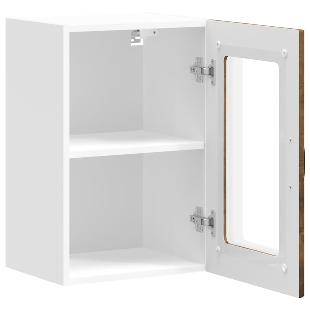 Küchen-Hängeschrank mit Glastür Kalmar Räuchereiche Holzwerkstoff