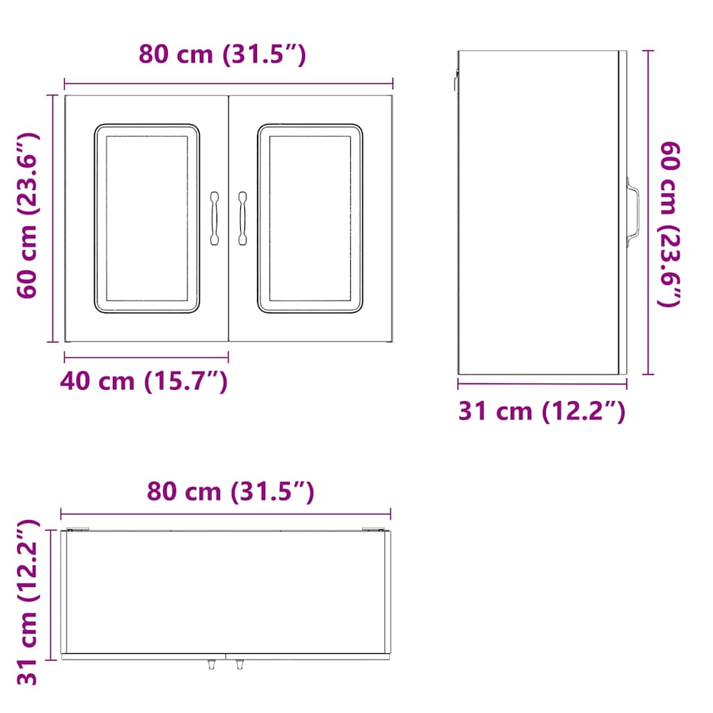Küchen-Hängeschrank Kalmar Altholz-Optik Holzwerkstoff
