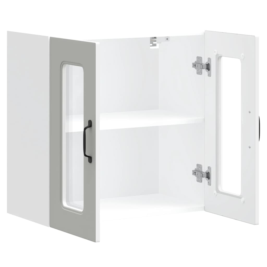Küchen-Hängeschrank mit Glastür Kalmar Weiß Holzwerkstoff